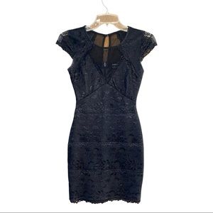 Bebe black lace mini dress